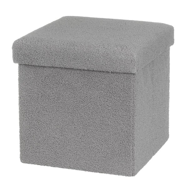 Taburet gri cu tapițerie din țesătură bouclé Folding – Casa Selección