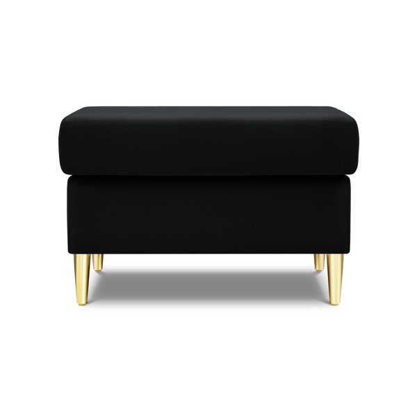 Taburet negru cu tapițerie din catifea Kyoto – Cosmopolitan Design-image-1