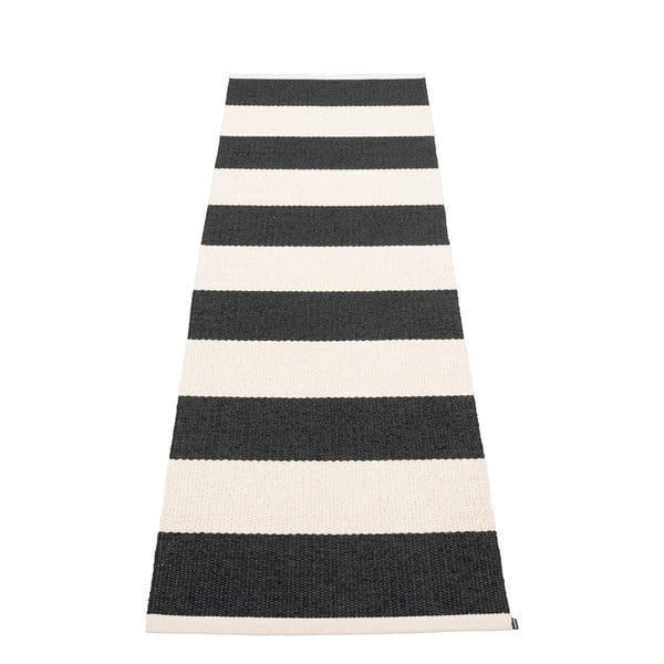 Covor tip traversă pentru interior și exterior alb-negru 70x225 cm Bob Black Vanilla – Pappelina
