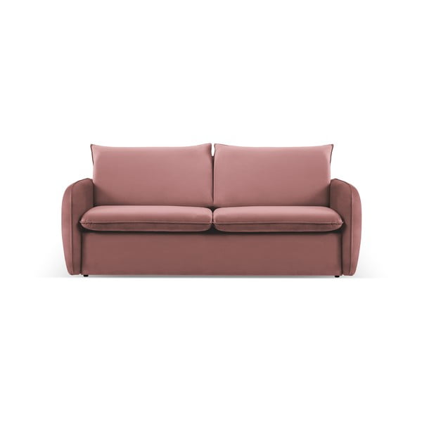 Canapea roz extensibilă cu tapițerie din catifea 214 cm Vienna – Cosmopolitan Design