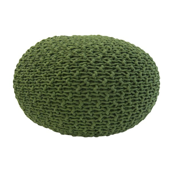 Puf tricotat OVERSEAS Barley, 45 x 45 cm, verde