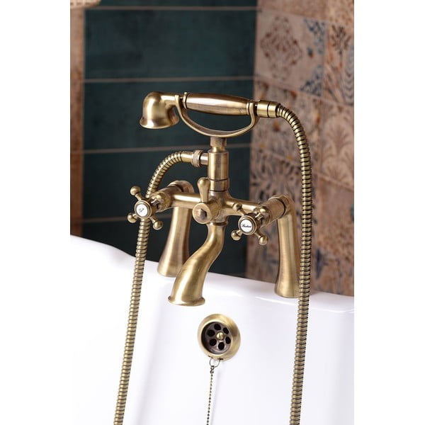 Baterie în culoarea bronzului pentru cadă cu montare pe perete (2 ieșiri) Antea – Sapho-image-2