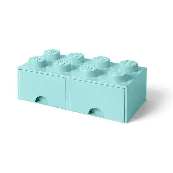 Cutie depozitare cu 2 sertare LEGO®, verde mentă-image-1