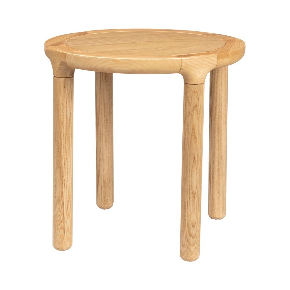 Măsuță auxiliară rotundă cu aspect de lemn de stejar ø 45 cm Storm – Zuiver