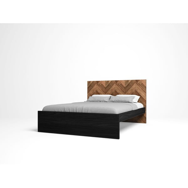 Pat matrimonial negru/natural 160x200 cm Gio – Marckeric-image-3
