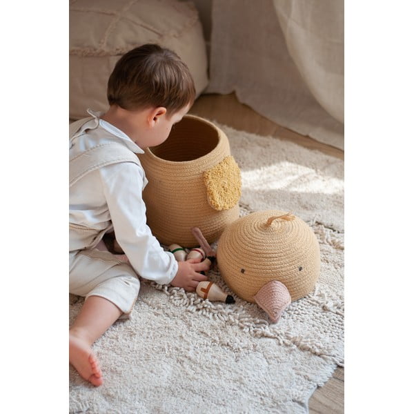 Coș de jucării pentru copii galben din material textil ø 25x30 cm Charlie the Chicken – Lorena Canals-image-2