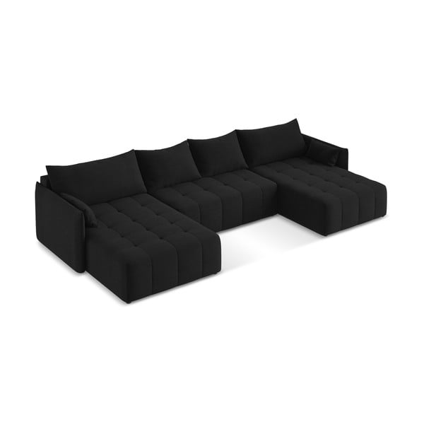 Colțar negru extensibil/cu spațiu de depozitare (în formă de "U") Moku – Makamii-image-2