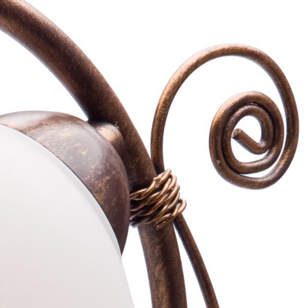 Veioză albă/maro cu abajur din sticlă (înălțime 39 cm) Retro Ii – LAMKUR-image-3