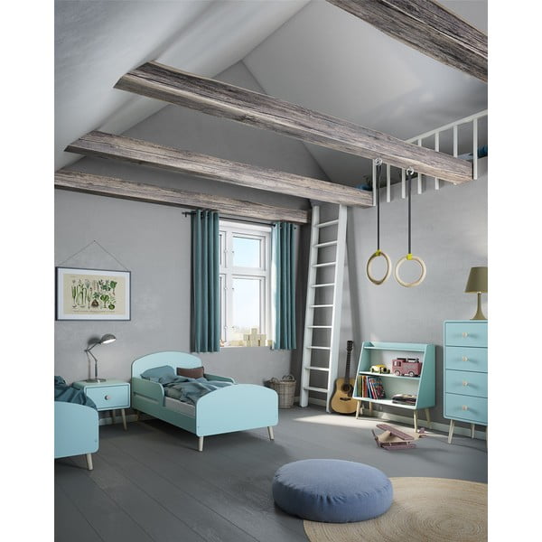 Bibliotecă de copii turcoaz 81.3x80 cm Gaia - Tvilum-image-4