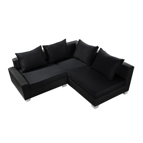 Canapea cu șezlong partea dreaptă Interieur De Famille Paris Aventure, negru