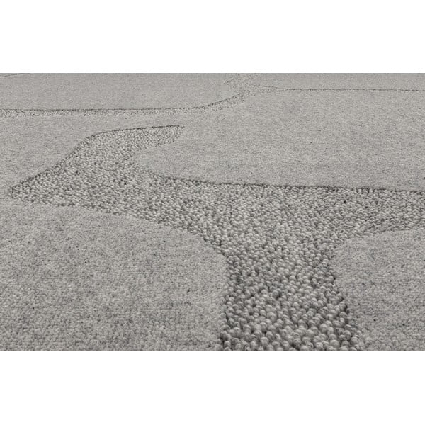 Covor gri din lână 160x230 cm Morphic Organica – Agnella-image-4