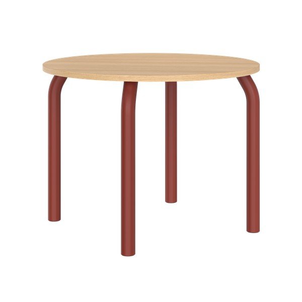 Masă de dining rotundă cu blat cu aspect de lemn de stejar ø 100 cm Meko – noo.ma