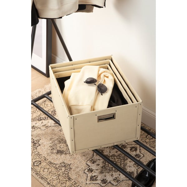 Cutii de depozitare bej 3 buc. din carton Ture – Bigso Box of Sweden-image-2