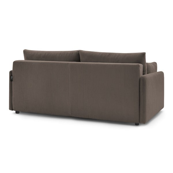 Canapea maro extensibilă cu tapițerie din catifea reiată  211 cm Marcel – Bobochic Paris-image-4