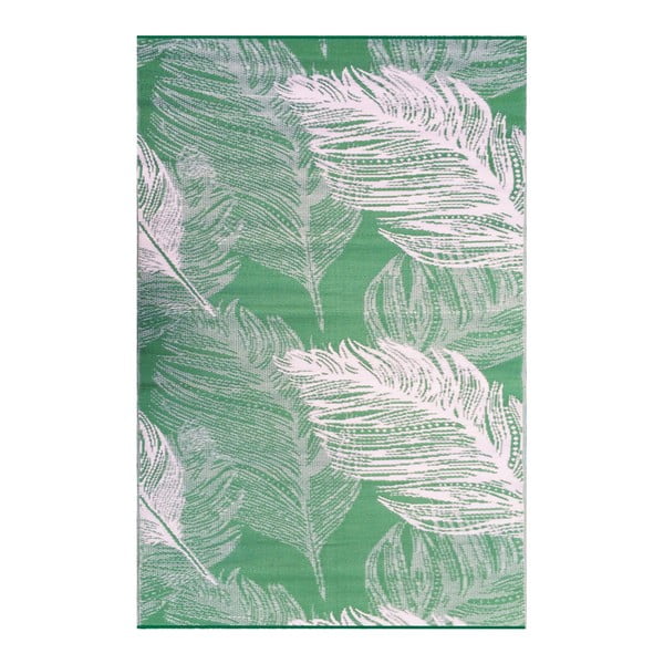 Covor de exterior față-verso Green Decore Leaves, 90 x 150 cm, verde
