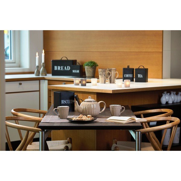 Recipient metalic KJ Collection Sugar, 1,5 l, negru-image-1