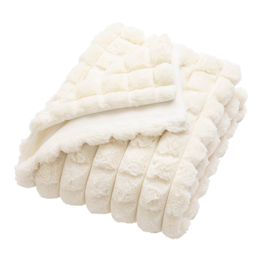 Pătură crem din micropluș/cocolino/din blană artificială 220x240 cm Igloo – douceur d'intérieur
