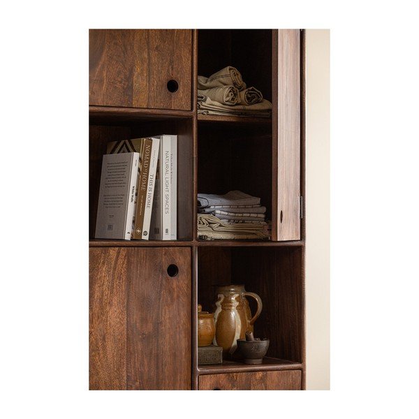 Dulap maro închis din lemn de mango 75x210x45 cm Staes – WOOOD-image-3