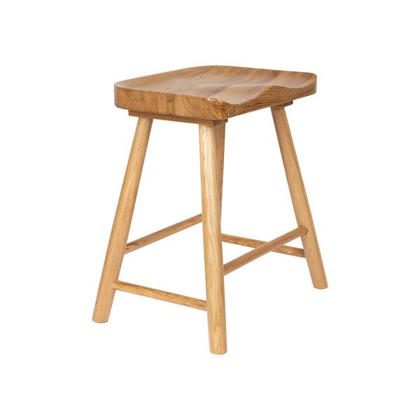 Scaun tip taburet în culoare naturală din lemn de stejar Vander – White Label-image-1