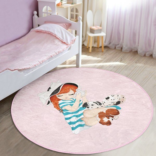 Covor pentru copii roz ø 120 cm Comfort – Mila Home-image-2