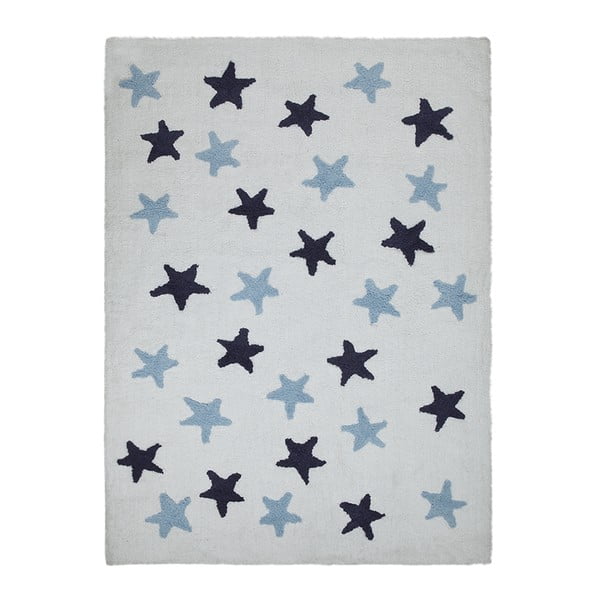 Covor din bumbac lucrat manual Lorena Canals Messy Stars, 120 x 160 cm, alb 