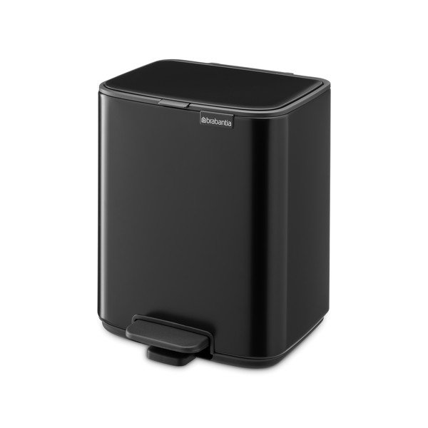 Coș de gunoi negru mat cu pedală din oțel 7 l Bo – Brabantia