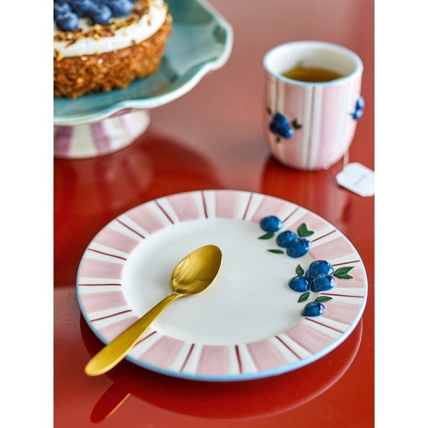 Farfurii roz/crem 4 buc. pentru desert  din gresie ø 20,5 cm Carry – Bloomingville-image-1