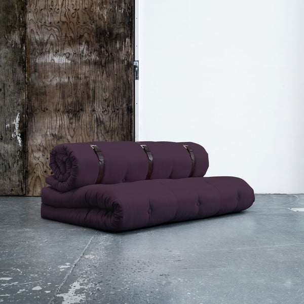 Canapea extensibilă cu detalii din piele Karup Buckle Up Purple