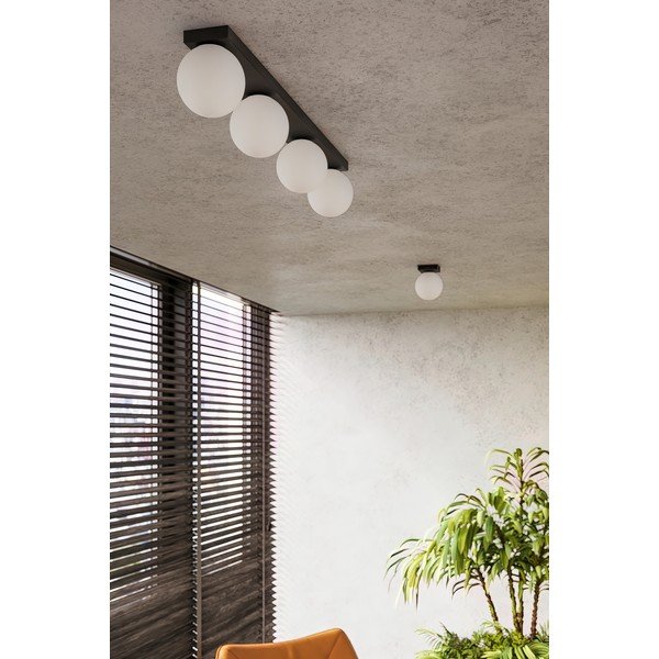 Plafonieră neagră cu abajur din sticlă ø 12 cm Umerta – Sollux-image-1