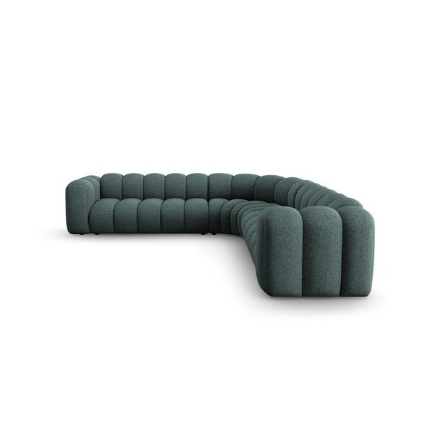 Colțar modular turcoaz cu tapițerie din chenille Lupine – Micadoni -image-2