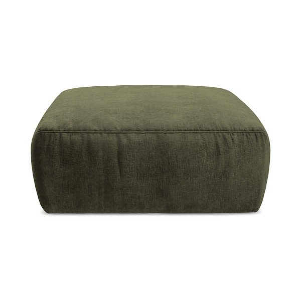 Taburet verde cu tapițerie din chenille Kuki – Makamii