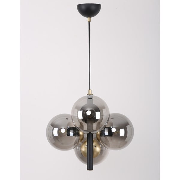 Lustră negru-gri cu abajur din sticlă ø 15 cm Forte – Squid Lighting-image-3