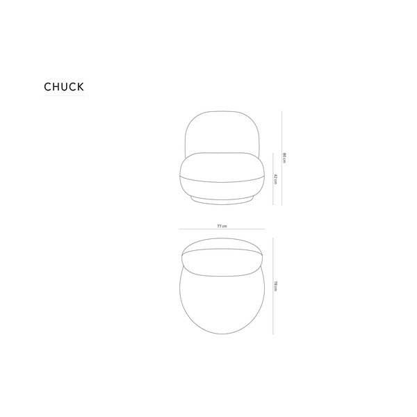 Fotoliu albastru deschis pivotant cu tapițerie din chenille Chuck – Micadoni -image-4