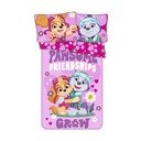 Lenjerie de pat pentru copii roz din bumbac pentru pătuț 100x135 cm Paw Patrol "Pawsome friendships grow" – Jerry Fabrics