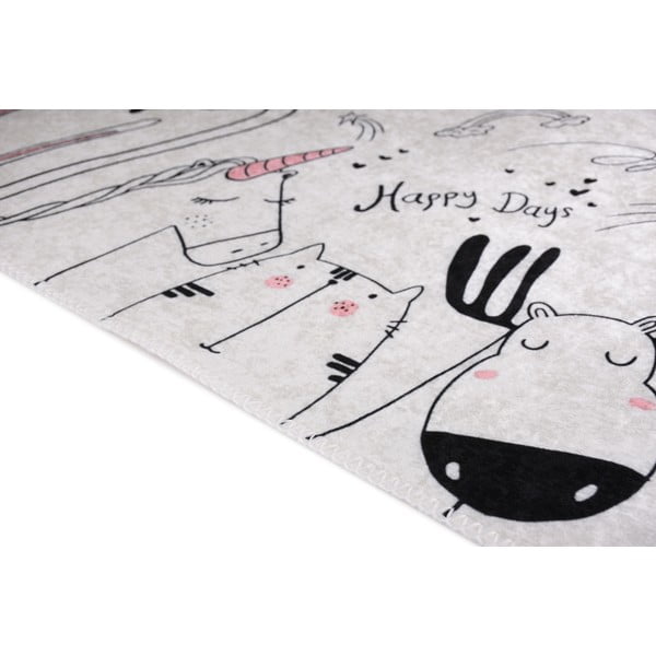 Covor pentru copii fildeș lavabil 80x120 cm Animal Kingdom – Vitaus-image-2