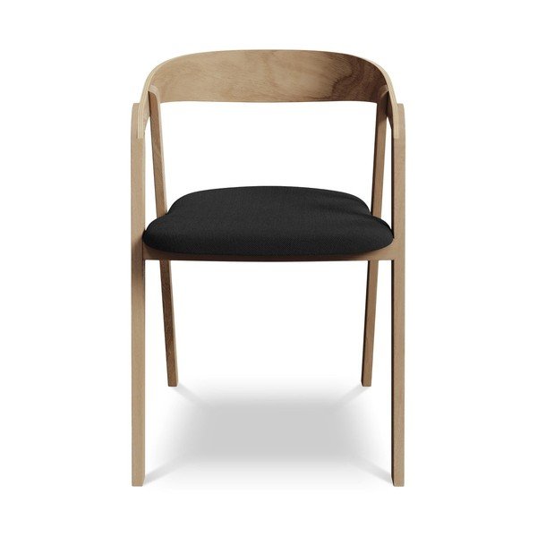 Scaun de sufragerie negru din lemn masiv Erika – Makamii-image-1