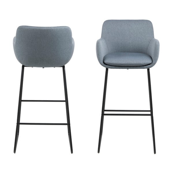 Set 2 scaune de bar Actona Lisa, albastru-image-2