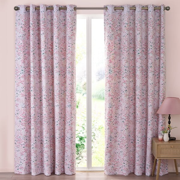 Draperii roz 2 buc. 168x229 cm Tilly Floral – Catherine Lansfield-image-3