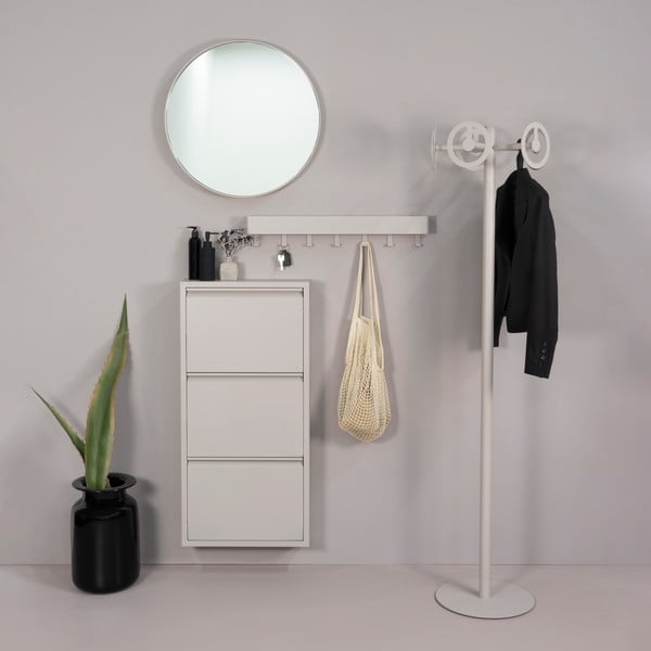 Pantofar taupe cu deschidere înclinată din metal 50x103x15 cm Billy – Spinder Design-image-4