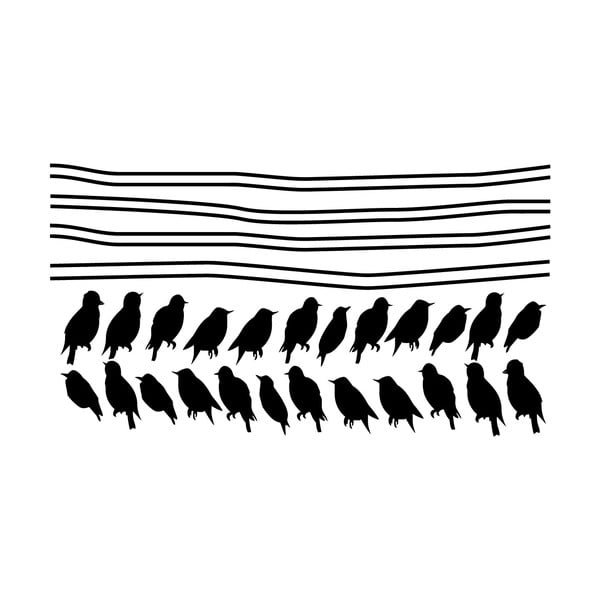 Set autocolante de perete Ambiance Starlings On Cable-image-2