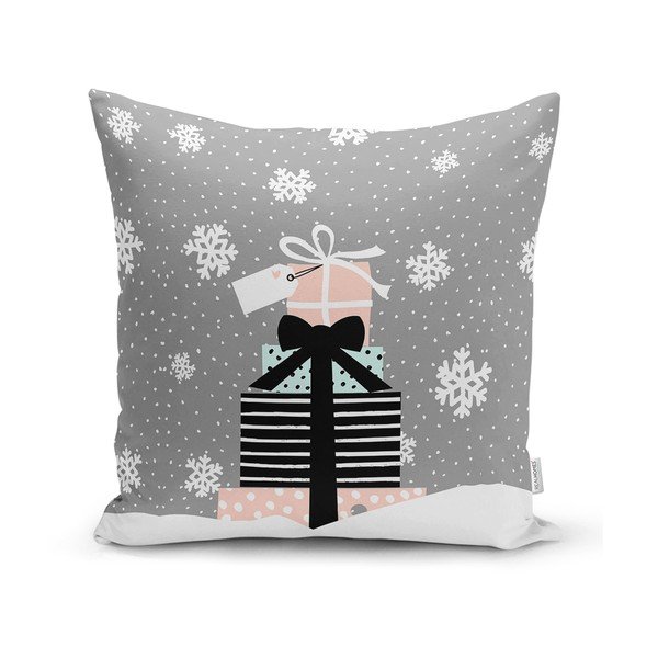Față de pernă 43x43 cm  cu model de Crăciun – Mila Home