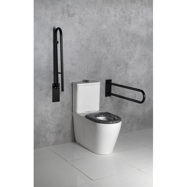 Mâner de siguranță pentru baie de montat pe perete din oțel inoxidabil 83 cm Handicap U – Sapho-image-1