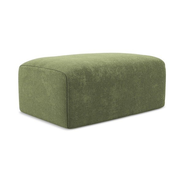 Taburet verde cu tapițerie din chenille Kona – Makamii-image-3