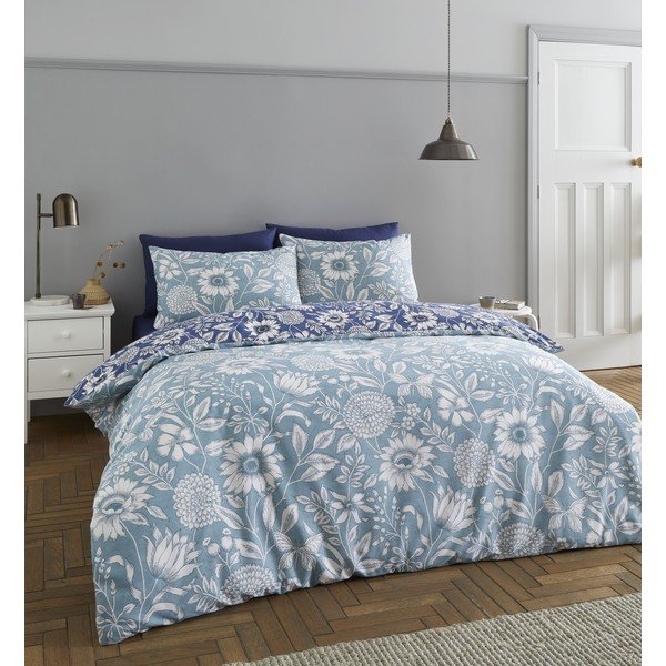 Lenjerie de pat verde-albastru 200x135 cm Tapestry Floral - Catherine Lansfield-image-1