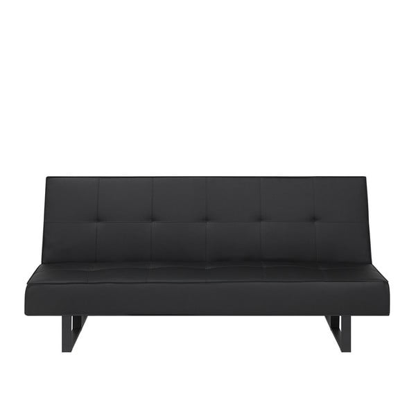 Canapea extensibilă din piele ecologică Monobeli Sinthia, negru-image-1