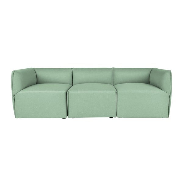 Canapea modulară cu 3 locuri Norrsken Ollo, verde mentol