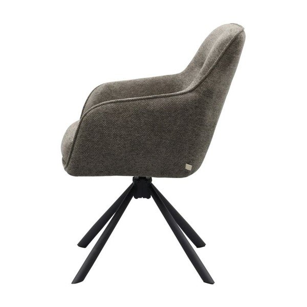 Scaun de living gri închis cu cotiere tapițat Avola – Unique Furniture-image-3