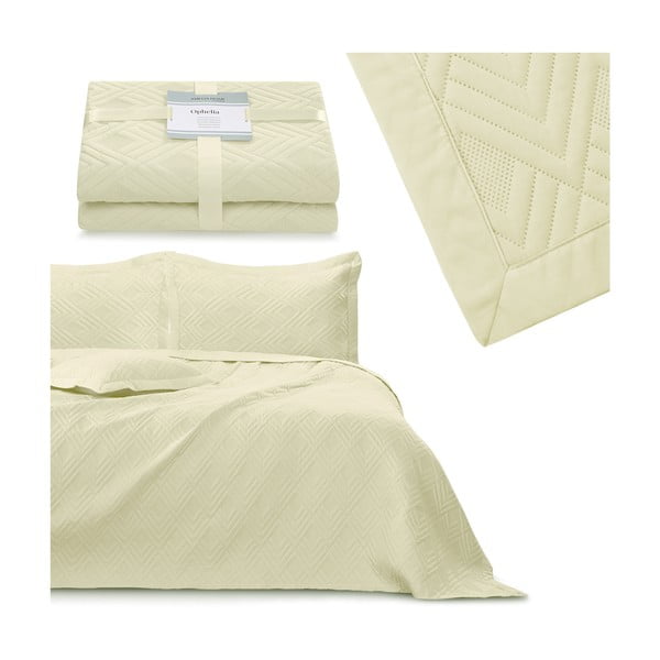 Cuvertură bej matlasată din microfibră 220x240 cm Ophelia – Restilo-image-4