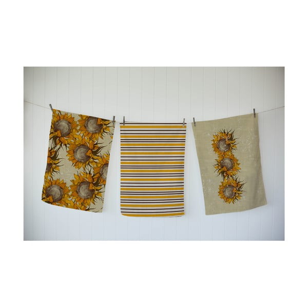 Set 3 prosoape Linen Couture Sunflower