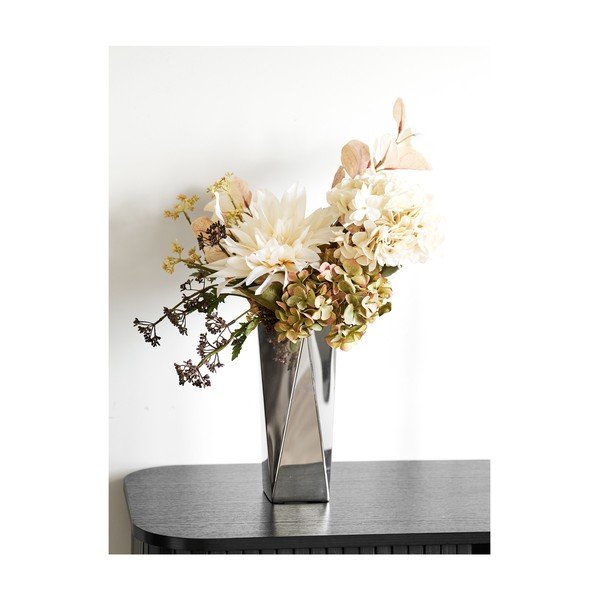 Vază argintie din oțel (înălțime 23 cm) – House Nordic-image-1
